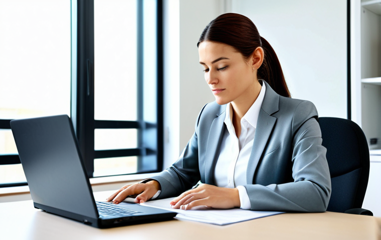 Accounting Professional**

A fully clothed professional woman in a modest business suit sits at a clean desk in a bright, modern office. She is working on a laptop, with financial documents neatly arranged. The environment is professional and well-lit. Safe for work, appropriate content, perfect anatomy, natural proportions, high quality, professional.

**