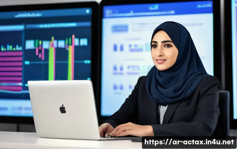 전산세무회계 고급 자격증 취득 준비 - A professional Middle Eastern accountant in a modern office setting, wearing business attire with a ...
