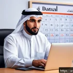 전산세무회계 시험 후기 블로그 운영법 - A professional Arabic accountant in a modern office setting, wearing formal business attire with mod...